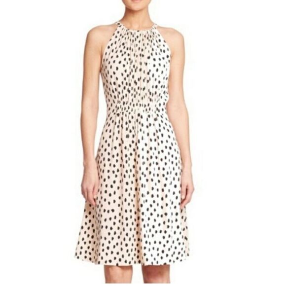 KATE SPADE Viscose POLKA DOT Print Take a Walk on the Wild Side HALTER Dress Siz - Picture 1 of 8